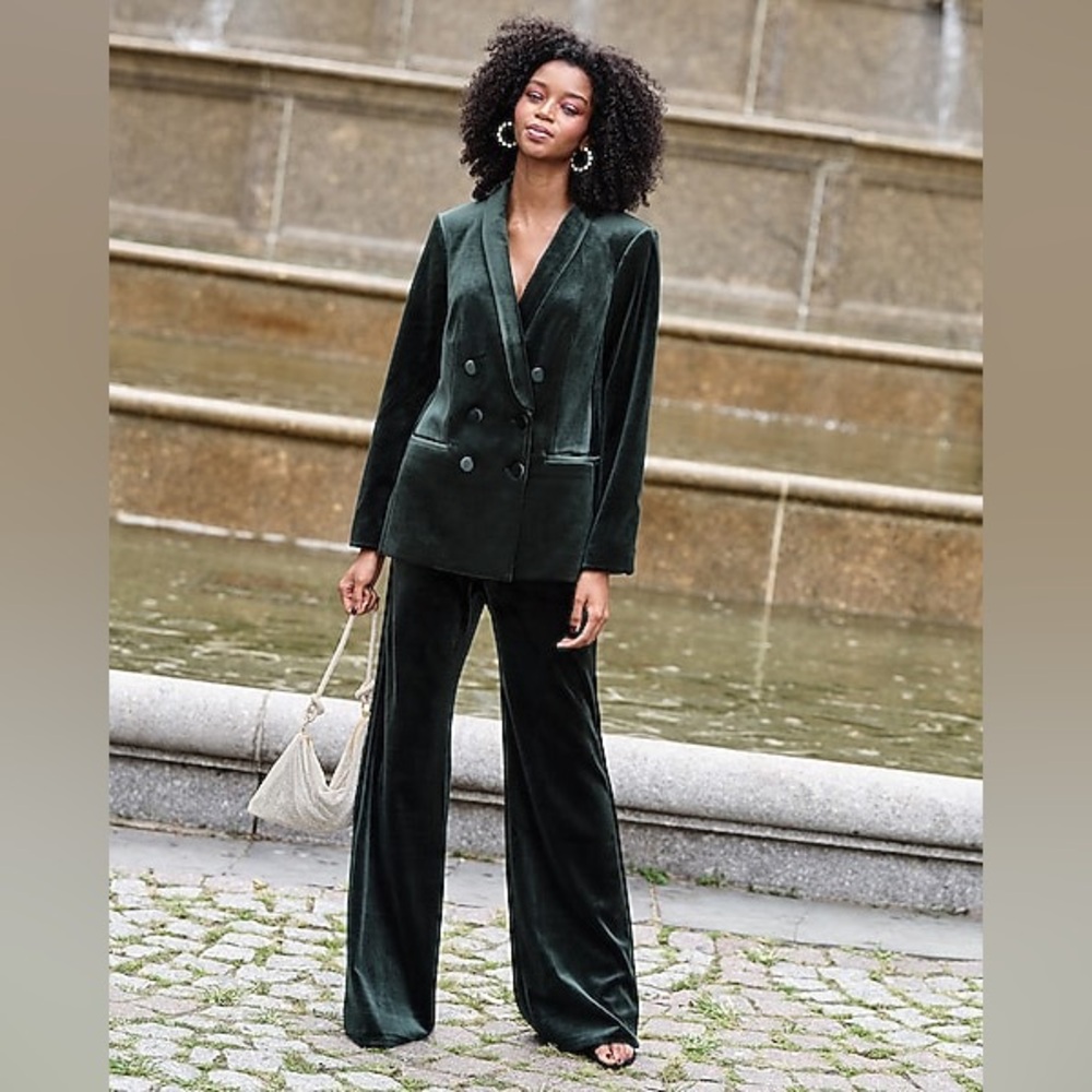 Express velvet flare trousers